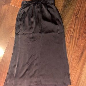 Long Brown Satin Dana Buchman Skirt
